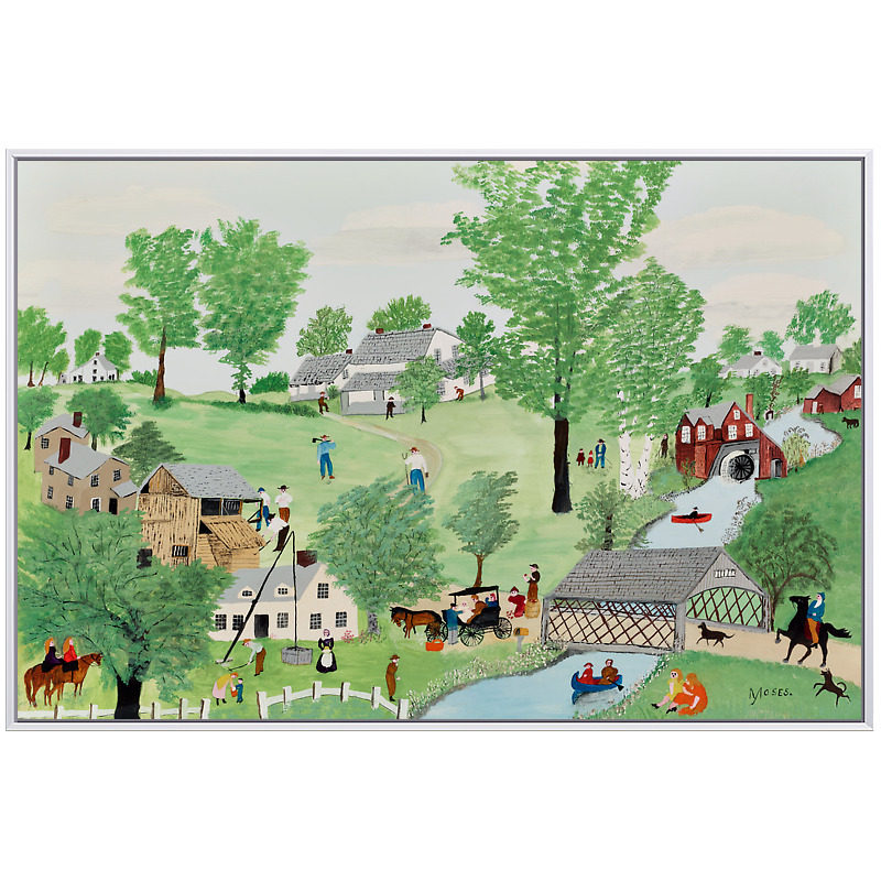 二狗姑娘 摩西奶奶春天2幅 田园餐厅风景装饰画挂画墙面