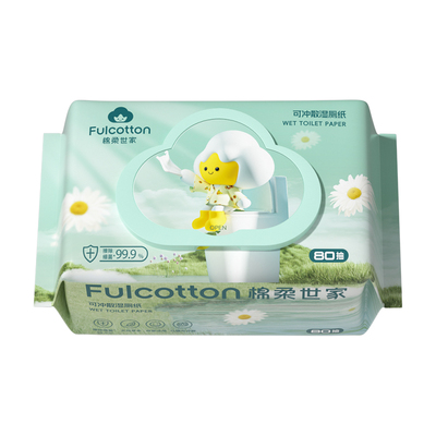 棉柔世家湿厕纸家庭实惠装洁厕湿巾私处男士女士宝宝擦屁屁股专用