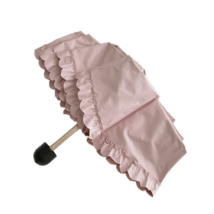 公主花边伞！太阳伞女彩胶防紫外线五折便携轻小遮阳晴雨两用雨伞