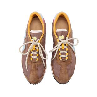 MEDIUM WELL X LOOKNOW2025年秋季新款真皮织物拼接晨昏跑步鞋女