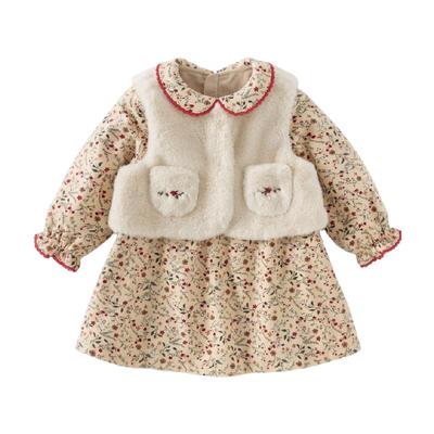 戴维贝拉女童连衣裙套装碎花裙子