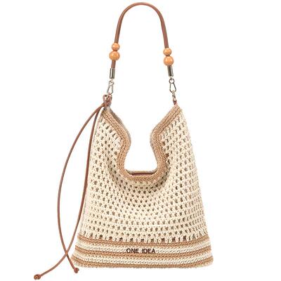 畹町镂空编织单肩托特包