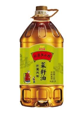 金龙鱼外婆乡小榨巴蜀风味菜籽油5L桶非转基因压榨工艺家用食用油