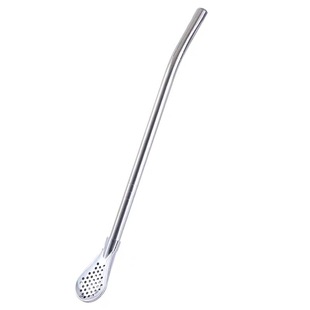 不锈钢可拆卸长柄吸管勺子一体两用金属饮管奶茶过滤吸管漏勺