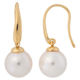 MAJORICA美娇丽佳手作珍珠耳钉简约耳坠轻奢10mm手作珍珠礼物