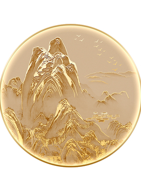 新中式玄关金山圆画千里江山挂画