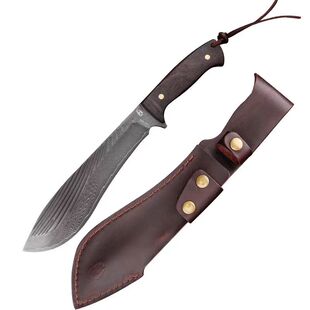 汉道柳叶大马士革纹钢砍柴刀开山开路排障劈柴刀锋利丛林刀砍山刀