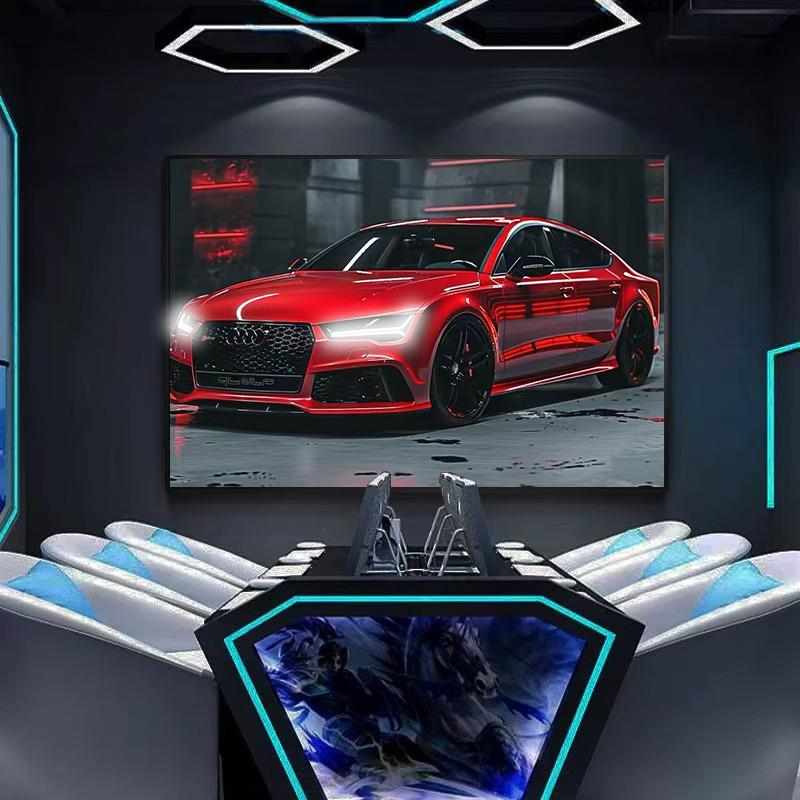 汽车发光壁画装饰画卧室电竞房挂画氛围灯尾灯车灯无线遥控发光画