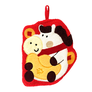 新年可爱马年发财擦手巾挂式擦手布厨房卫生间超强吸水加厚擦手帕