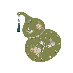 中古风客厅珍珠钟表挂画2026新款餐厅葫芦挂钟桌面摆钟静音时钟