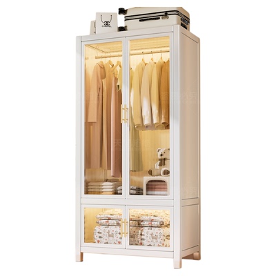 钢制简易衣柜卧室出租房挂衣衣橱