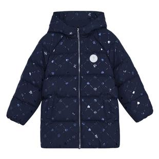 POLOWALK童装女童中长款羽绒服秋冬新款中大童简约保暖时尚外套