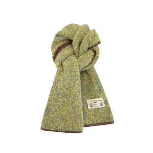 复古绿色围巾女冬季古早氛围感含羊毛软糯纯色保暖加厚锁边小围脖