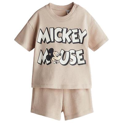 【迪士尼系列】HM童装男婴套装2件式春季新款米奇短袖短裤1265904