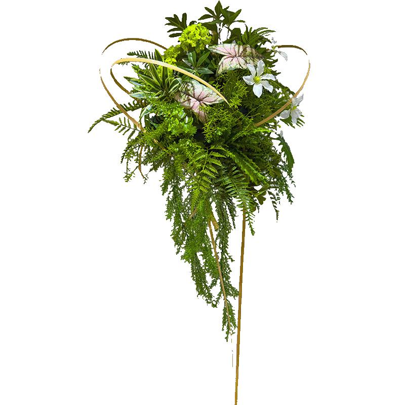 喜语仿真绿植壁挂散尾葵垂吊绿色植物展厅店铺橱窗吊篮景观装饰花