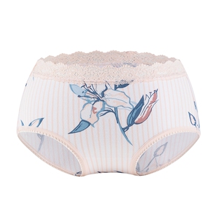 Jockey蕾丝无痕莫代尔内裤女式中腰性感三角裤女精致透气短裤速干