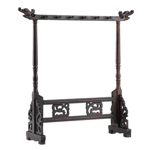 笔架毛笔挂架子摆件实木文房四宝鸡翅木挂架展示架儿童放毛笔书法用品套装工具架托创意新中式晾笔收纳架高档