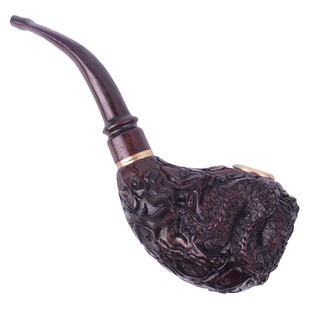 梨香院 盘龙烟斗 印度小叶紫檀木男士烟草专用大号木雕过滤嘴烟斗