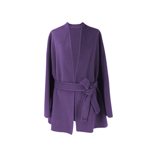 【星霜】SYT自制 绵羊毛极简气质纯色双面羊毛大衣绑带短款外套