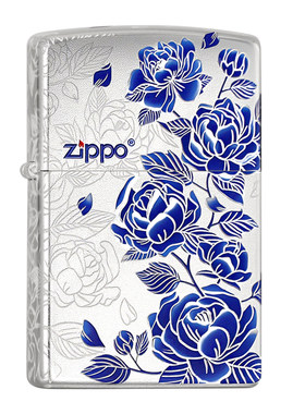 zippo镀银青花官方正品防风
