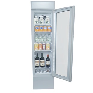 冰星超窄薄立式冰柜105L小型冰箱宽36cm商家用细长饮料冷藏展示柜