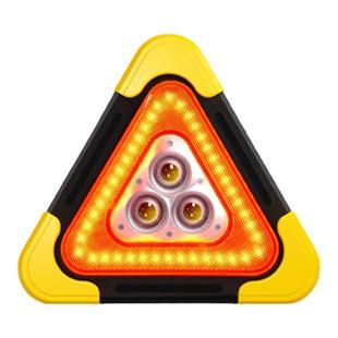 徕本汽车三脚架警示牌LED三角架太阳能反光爆闪灯停车用救援国标