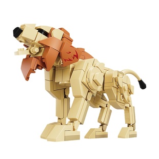 开智积木儿童益智拼装动物世界模型玩具男孩狐狸拼图狮子长颈鹿狼