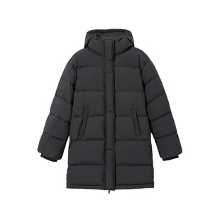 YANGLE_羽绒服女款冬季2025新款韩版廓形中长款连帽保暖鸭绒外套