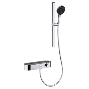 caratiff小红书同款全铜冷热无顶喷贴墙淋浴花洒套装置物增压喷头