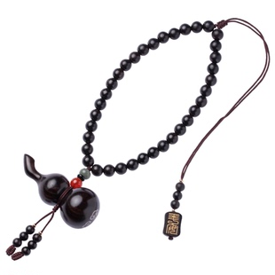 朴房紫檀葫芦车载挂饰本命年生肖马汽车挂件高级后视镜平安吊坠