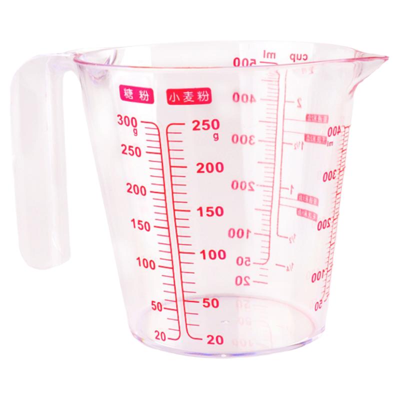 烘焙新款大众塑料毫升量杯250500ML900g面粉杯砂糖大米水刻度杯子