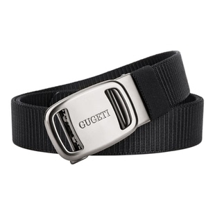 古格缇男士腰带 无孔自动扣帆布尼龙编织皮带 户外休闲裤腰带