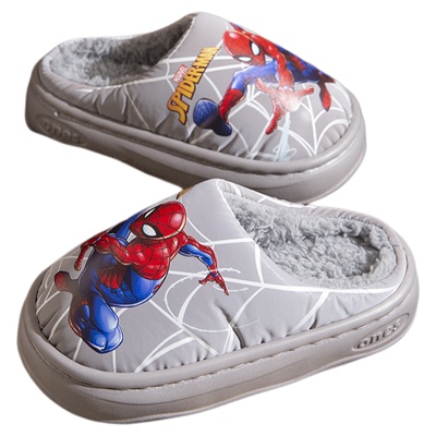 卡通蜘蛛侠棉拖鞋男童防水防滑