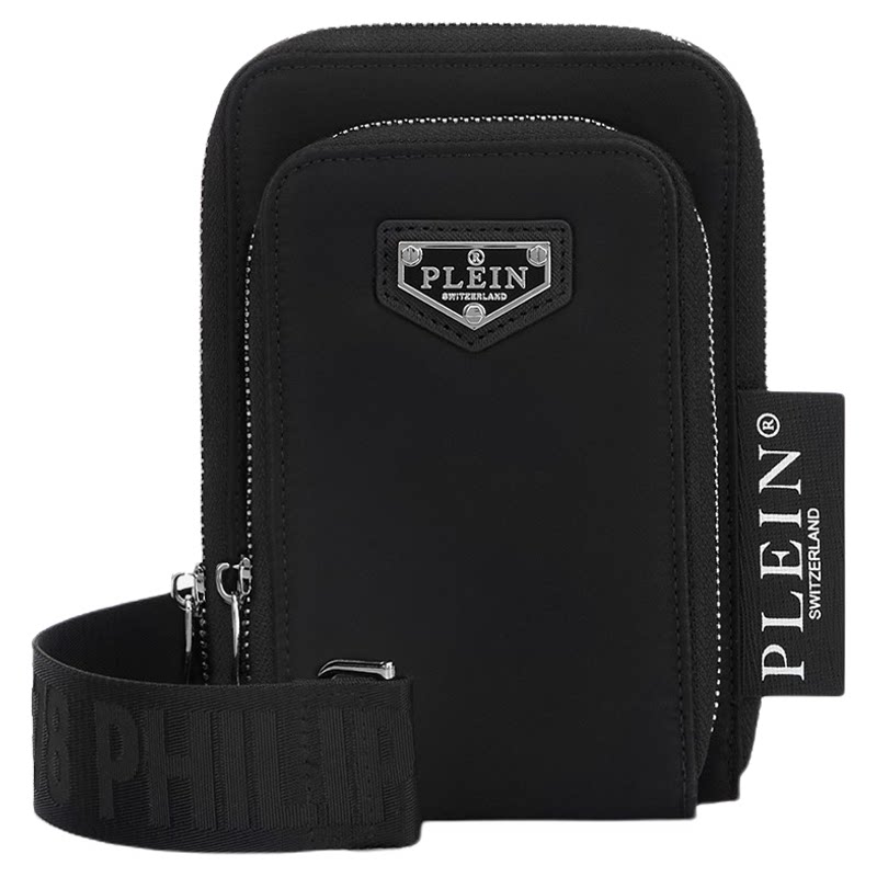 PHILIPP PLEIN 2026年新款男士plein经典徽标单肩包斜挎包黑色