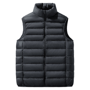 韩版纯色泡芙排骨鸭绒马甲新款小个子轻便保暖无袖立领羽绒服内胆