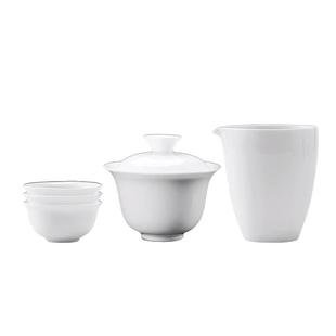 便携旅行茶具德化白瓷盖碗功夫套装泡茶茶漏公道杯户外露营快客杯