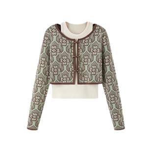 太平鸟女装春季新款两件式线套衫A1EEE1285