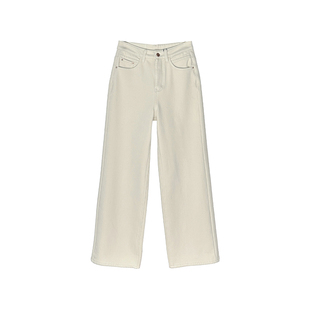 上身秒瘦！~奥利绒窄版直筒牛仔裤女秋冬弹力百搭宽松阔腿拖地裤