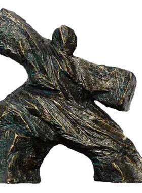 太极人物雕塑新中式家居装饰品客厅玄关售楼处复古美陈艺术品摆件