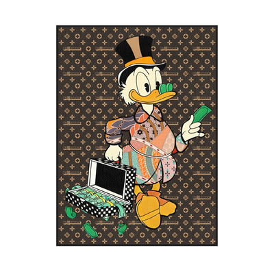 BE@RBRICK老钱风唐老鸭皮质版画