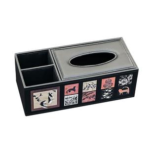 金卡佰纸巾盒茶几遥控器收纳盒多功能餐巾纸盒子桌面高级感抽纸盒