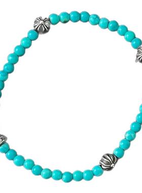 鹿晗小绿松石泰银珠十字架手钏