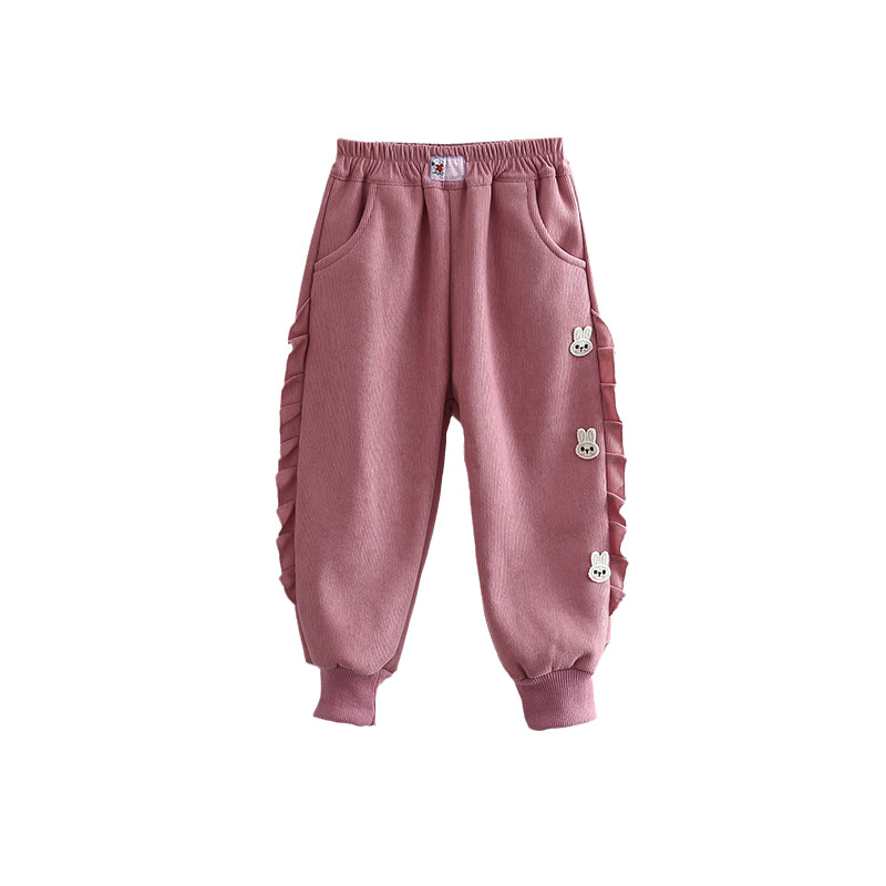 史努比女童裤子春秋冬粉色兔子