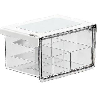 镜柜下抽屉式收纳盒卫生间化妆品收纳神器卸妆棉签口红透明置物架