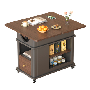 中古风升降茶几折叠餐桌客厅沙发边柜可移动折叠边几小茶桌j49