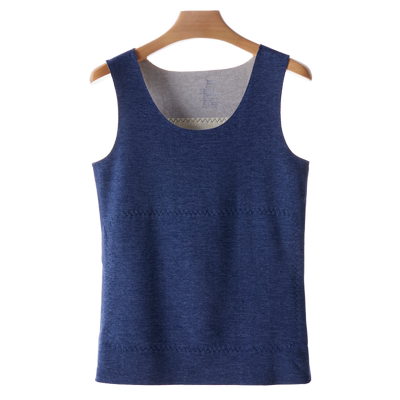 猫人羊毛蚕丝速暖贴片保暖背心男