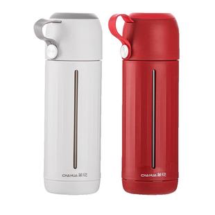 茶花玻璃杯男女简约水杯家用带盖泡茶杯子便携防摔耐热学生随手杯