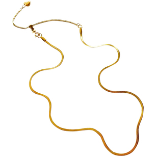 7080厘米可调节叠戴盒子链蛇骨链肖邦银项链女超长款毛衣链子镀金