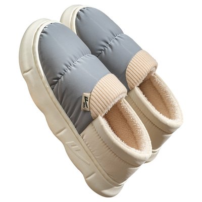 回力防水防滑厚底保暖棉拖鞋