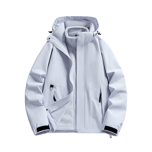 稻草人2026新款冲锋衣女户外防风防水可拆卸两件套男秋冬登山外套